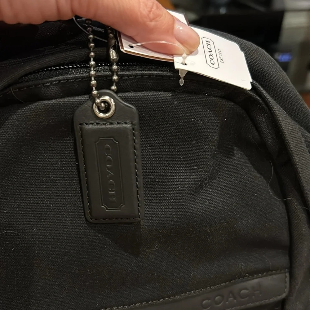 NWT Coach “CCV Utility Pack” Back Pack Black Genuine Leather & Canvas 19X12 - Picture 7 of 15